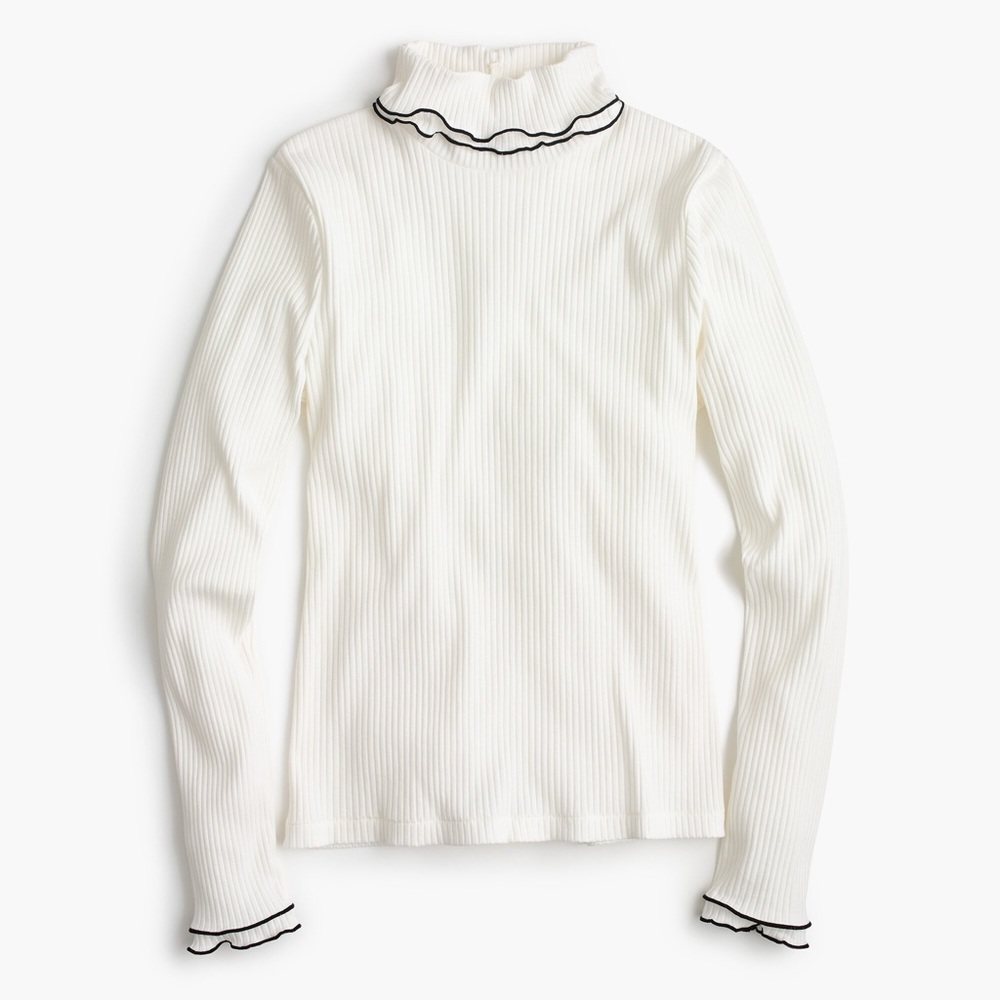 JCREW contrast ribbed turtleneck